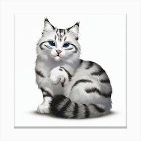 Cat With Blue Eyes Canvas Print