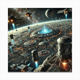 A Detailed Sci Fi Depiction Of The Orbital Defense Canvas Print