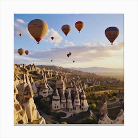 Hot Air Balloons In Cappadocia Canvas Print