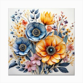 Watercolor Flowers 5 Canvas Print