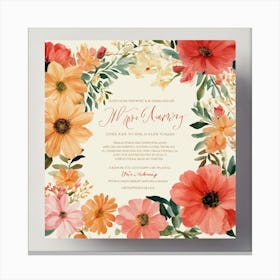 A Photo Of A Wedding Invitation Card Canvas Print