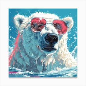 Polar Bear In Sunglasses 2 Canvas Print