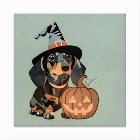 Halloween Dachshund Canvas Print
