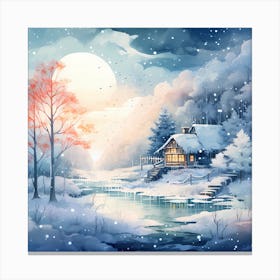 Winter Wonderland Watercolour Harmony Canvas Print