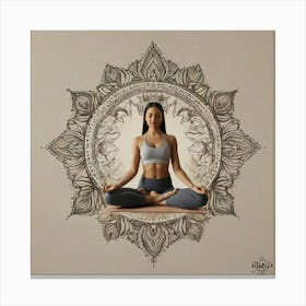 Yoga Girl In Yoga Pose Energy auras Canvas Print