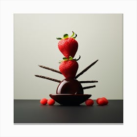 Strawbery And Choclate Art By Csaba Fikker002 1 Canvas Print