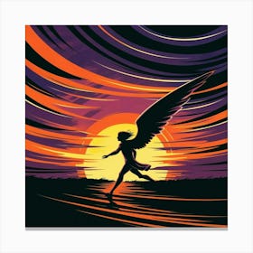 Angel At Sunset Canvas Print