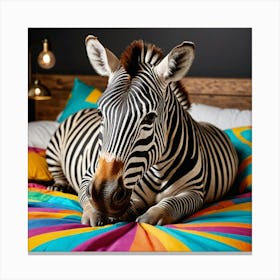 Zebra On The Bed Canvas Print