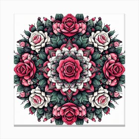 Mandala of roses 2 Canvas Print