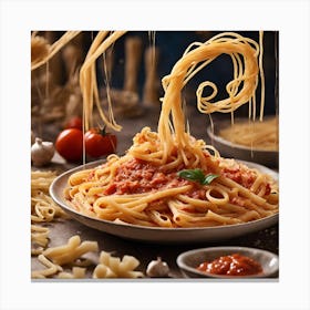 Spaghetti With Sauce Canvas Print