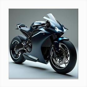 Electric Super Bike With Sleek Lines And Glowing Accents On The Body 1 Canvas Print