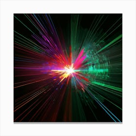 Laser Explosion Glitch Art 5 Canvas Print