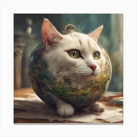 Cat In A Ball Canvas Print