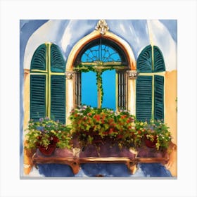 Amalfi Window Art Print Venice Window 1 Canvas Print