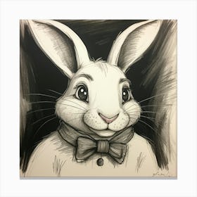 Rabbit With Bow Tie Canvas Print