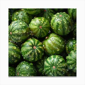 Watermelon In The Rain Canvas Print