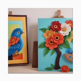 Bird And Flower Canvas Print