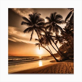 Sunset At The Beach 418 Canvas Print