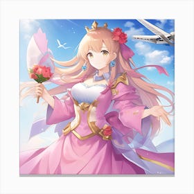 Elemental Anime Girls: Air Goddess Canvas Print