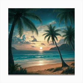 Sunset At The Beach Canvas Print