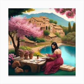 Of A Girl Reading Canvas Print