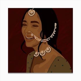 Women in Subcontinental (Pakistani, Indian) Traditional Adornments. Canvas Print