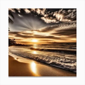 Sunset On The Beach 784 Canvas Print