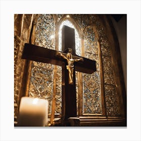 Crucifix In A Church 1 Canvas Print