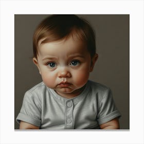 Baby Boy With Blue Eyes Canvas Print