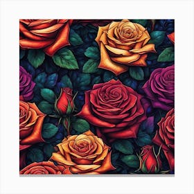 Roses Wallpaper Canvas Print