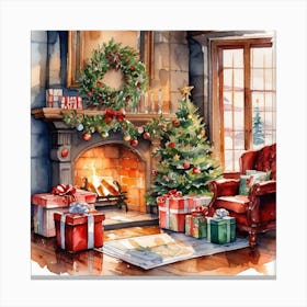 Christmas In The Living Room 54 Canvas Print