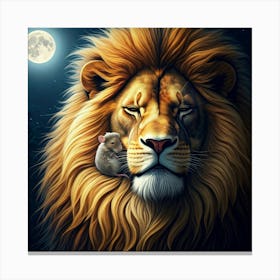 Lion And Mouse Canvas Print