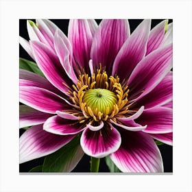 Dahlia, Illustrate A Close Up Of A Blooming Flower With Intricate 1 Canvas Print