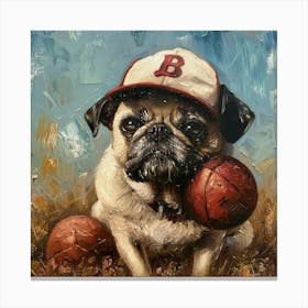 Baseball Pug Canvas Print