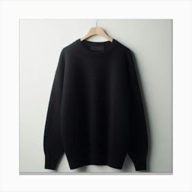 Black Sweater Hanging On A Hanger 3 Canvas Print