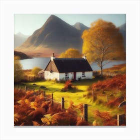 A cottage in the Scottish highlands Canvas Print