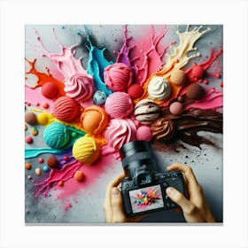 Colorful Ice Cream Photography Canvas Print