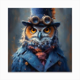 Lena1987 Steampunk Watercolor Owl Character Wearing A Top Hat 84f226e8 E8e6 4525 A136 Ce3b50f00e11 0 Canvas Print