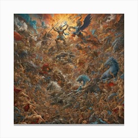 Battle Of The Gods paintings art print Canvas Print