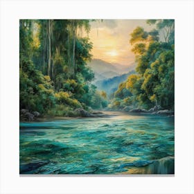 Sunset In The Jungle Canvas Print