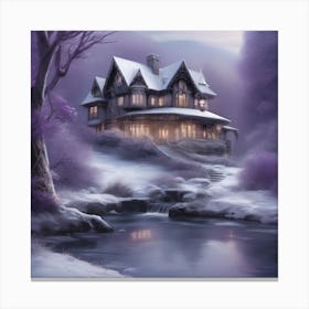 House In The Woods Landscape 1 Canvas Print