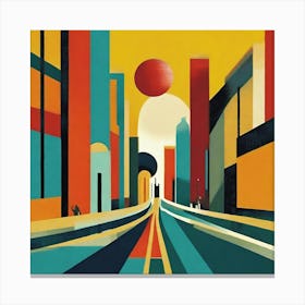 City Street, Geometric Abstract Art 1 Canvas Print