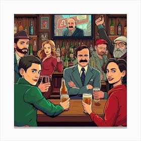 Group Of People At A Bar 1 Canvas Print