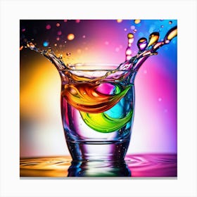 Splashes In A Colorful Glass Canvas Print