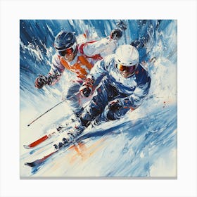 Skiers Art Canvas Print