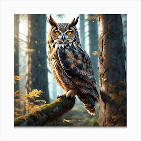 Owl In The Forest 164 Canvas Print