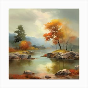 Autumn By The Lake Canvas Print