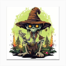 Skeleton Witch Canvas Print