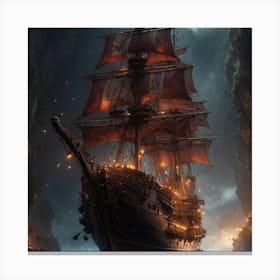 Pirate Ship, wall art, painting design Canvas Print