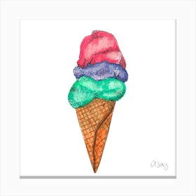 Three Flavor Ice Cream 2 Canvas Print